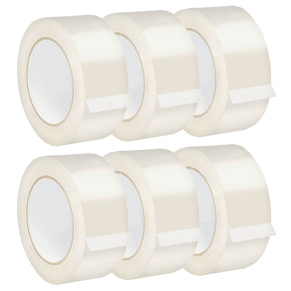 Crystal Clear Transparent Packing Tape (6 Rolls x 110 Yards)