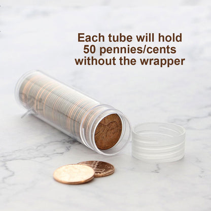 Round Coin Storage Tubes for Penny/Cent