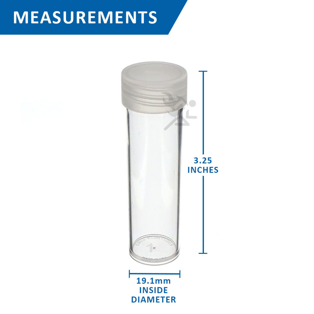 Edgar Marcus Dime Round Coin Storage Tubes – Clear Acrylic – Qty 20