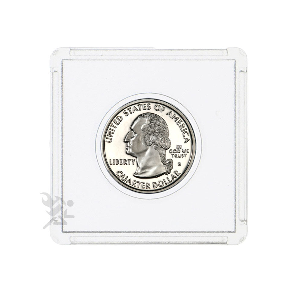 Edgar Marcus Snap-Tite 2x2 Plastic Coin Holders for Quarter, 25 ct Box