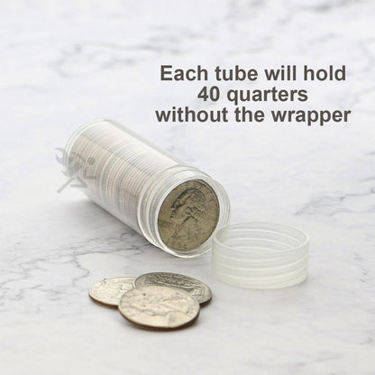 Round Coin Storage Tubes for Quarters