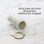 Round Coin Storage Tubes for Quarters