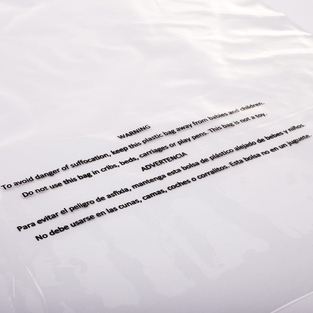 Permanent Seal 8x10" Clear Product Bags with Suffocation Warning