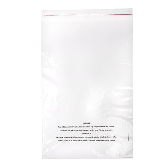 Resealable Suffocation Warning Bags, 100 Pack