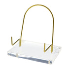 Mineral Geode Fossil Display Stand, Round Back Metal Easel