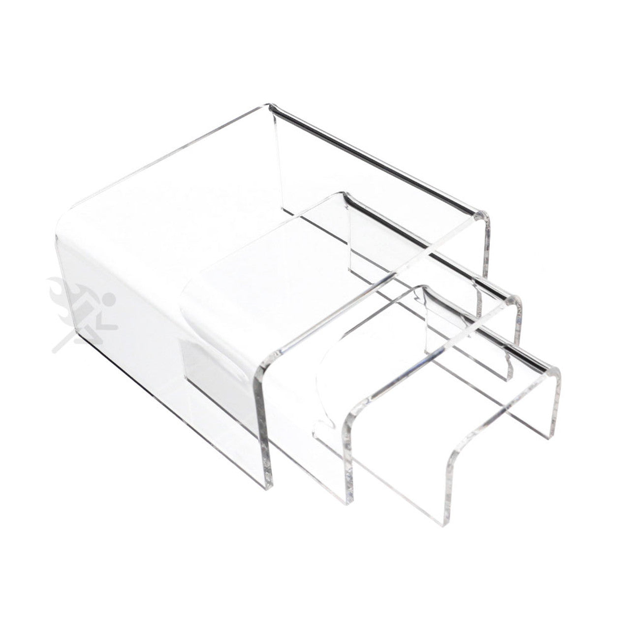 Clear Acrylic 3-Piece Display Risers for Action Figures Cupcake Candy Treat Display