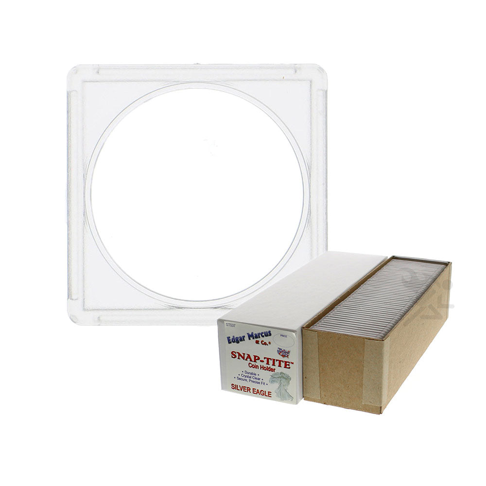 Snap-Tite 2x2 Plastic Coin Holders for Silver Eagle, 25 ct Box