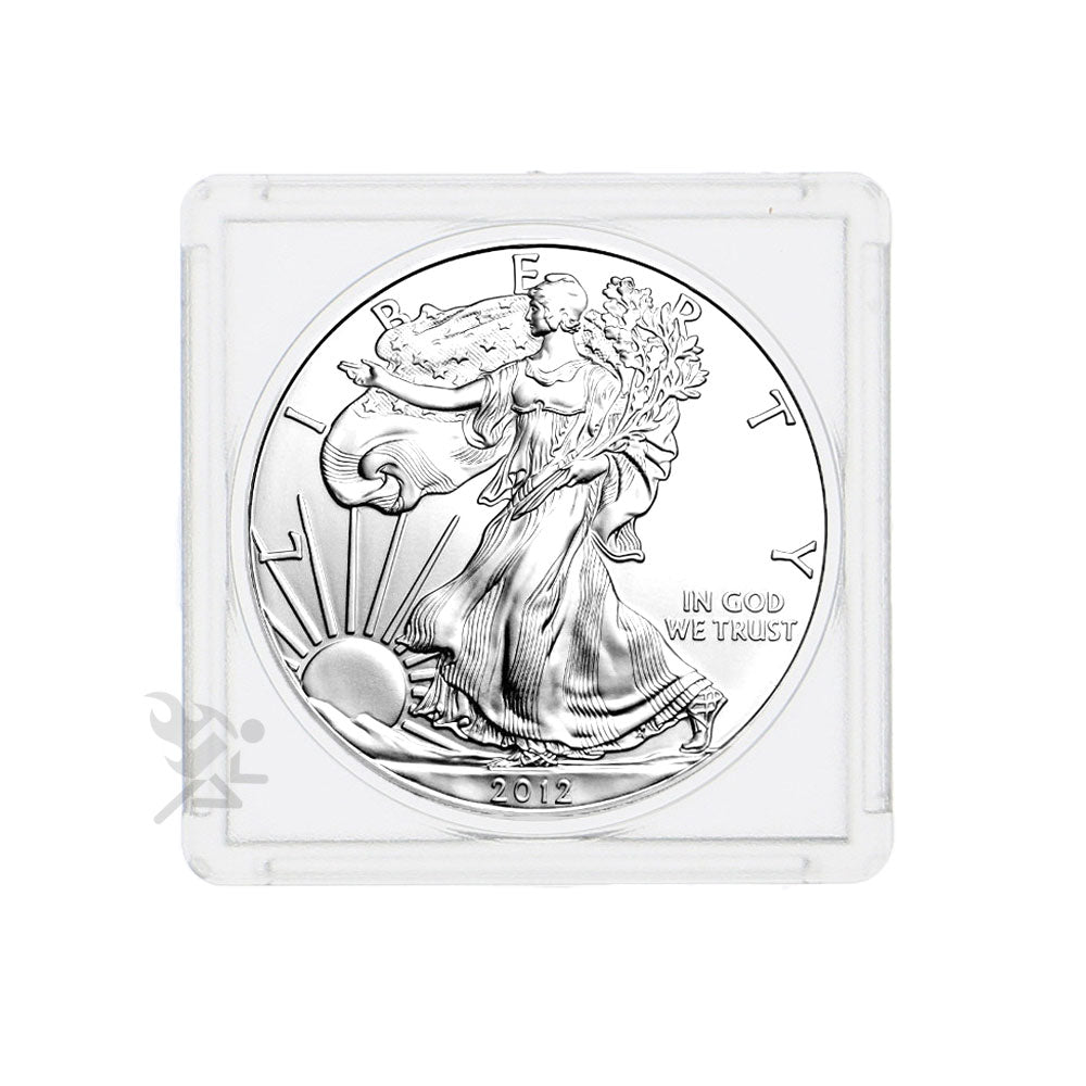 Edgar Marcus Snap-Tite 2x2 Plastic Coin Holders for Silver Eagle, 25 ct Box