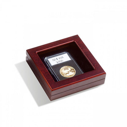 Lighthouse Mahogany Slab Presentation Box for Single Certified Coin