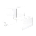 Acrylic 2-Step Stair Display Riser Stand for Figurines, Decorations, Organizer - Large