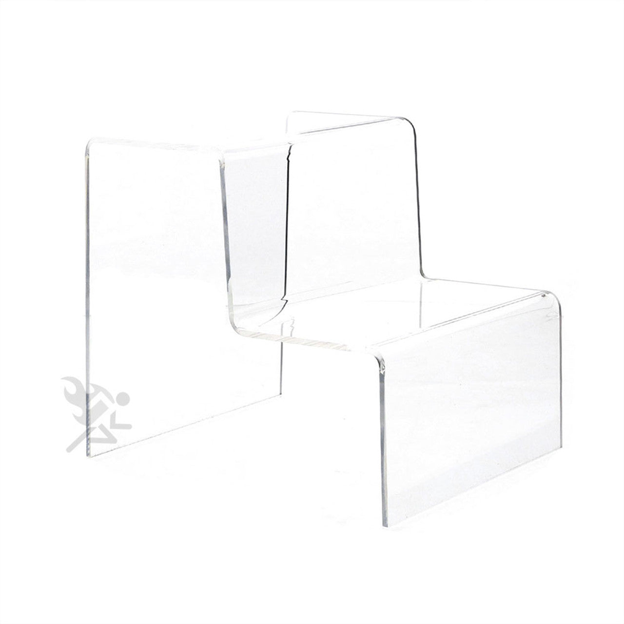 Acrylic 2-Step Stair Display Riser Stand for Figurines, Decorations, Organizer - Large