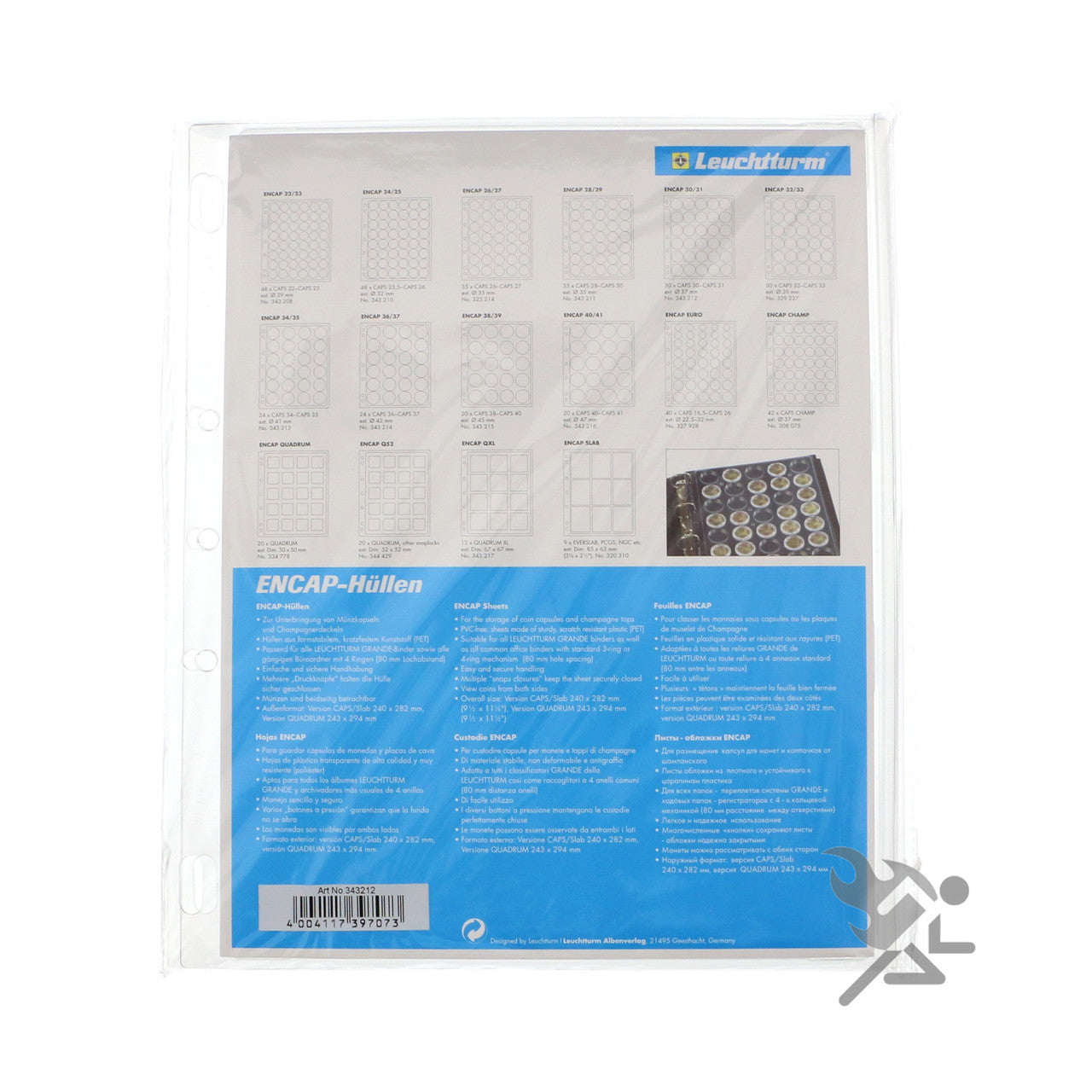 Album Binder Pages Encap 30/31 for Air-Tite MED - Model "T" Coin Capsules, 2 pack