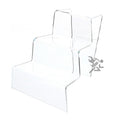 Acrylic 3-Step Stair Display Riser Stand for Figurines, Decorations, Organizer