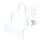 Acrylic 3-Step Stair Display Riser Stand for Figurines, Decorations, Organizer