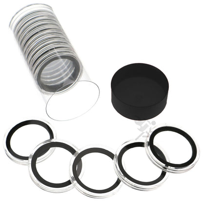 Capsule Tube & 15 Ring Fit X40mm Coin Holders for 1oz Lunar Series 1
