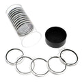 Capsule Tube & 15 Ring Fit X43mm Coin Holders for $10 Silver Strikes