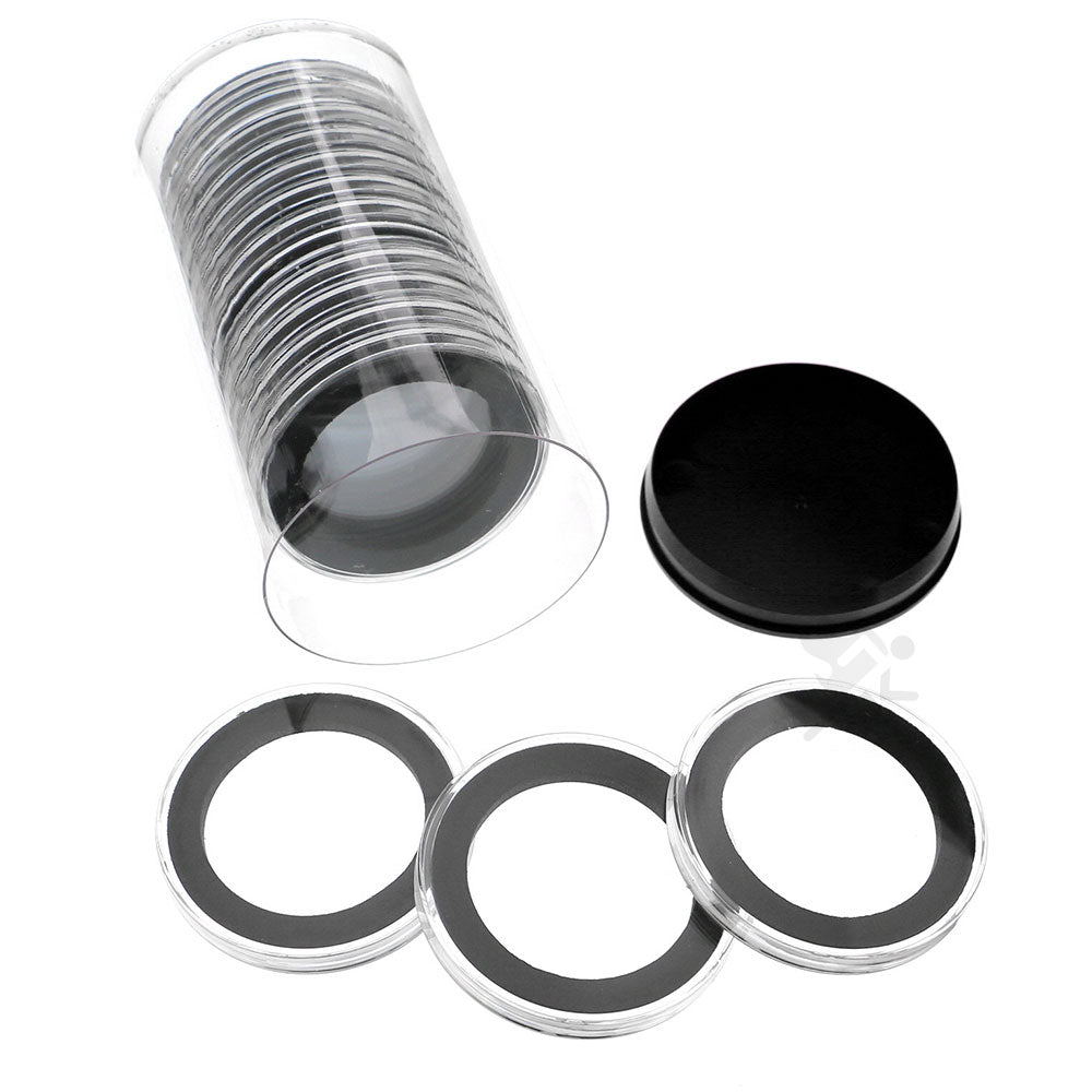 Capsule Tube & 15 Ring Fit Y47mm Coin Capsules for 2oz Silver Rounds