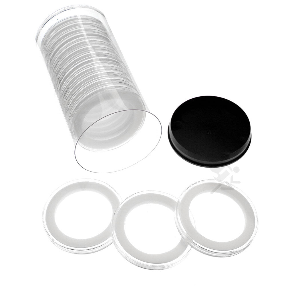 Capsule Tube & 15 Ring Fit Y50mm Coin Capsules for 2oz Silver Lunar 1