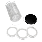 Capsule Tube & 15 Ring Fit 47mm Coin Capsules for 2oz Silver Rounds
