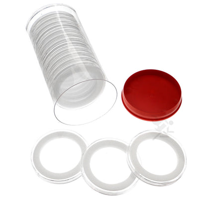 Capsule Tube & 15 Ring Fit Y47mm Coin Capsules for 2oz Silver Rounds