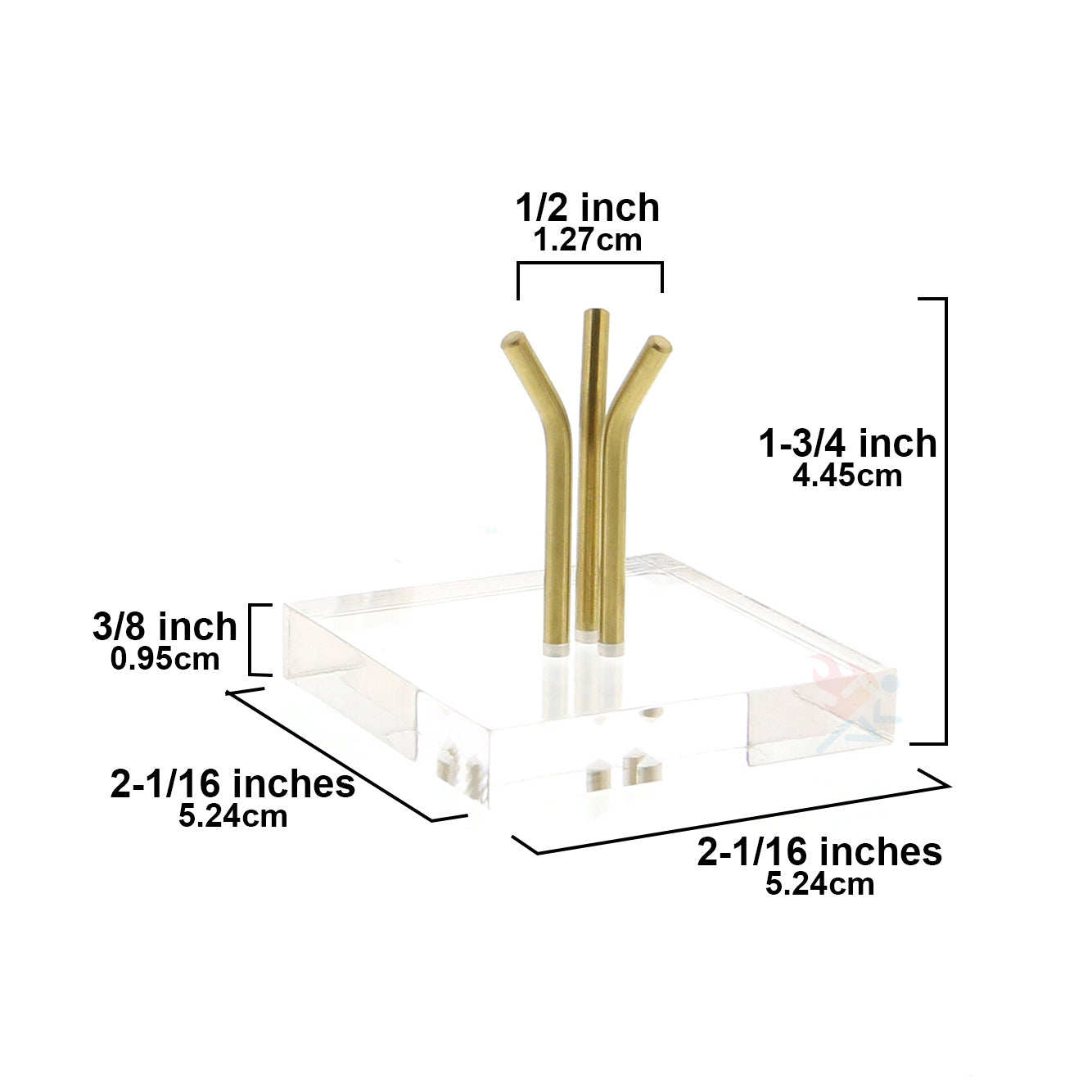 Gold 1-3/4 inch Metal Pedestal Display Stand for Eggs and Spheres