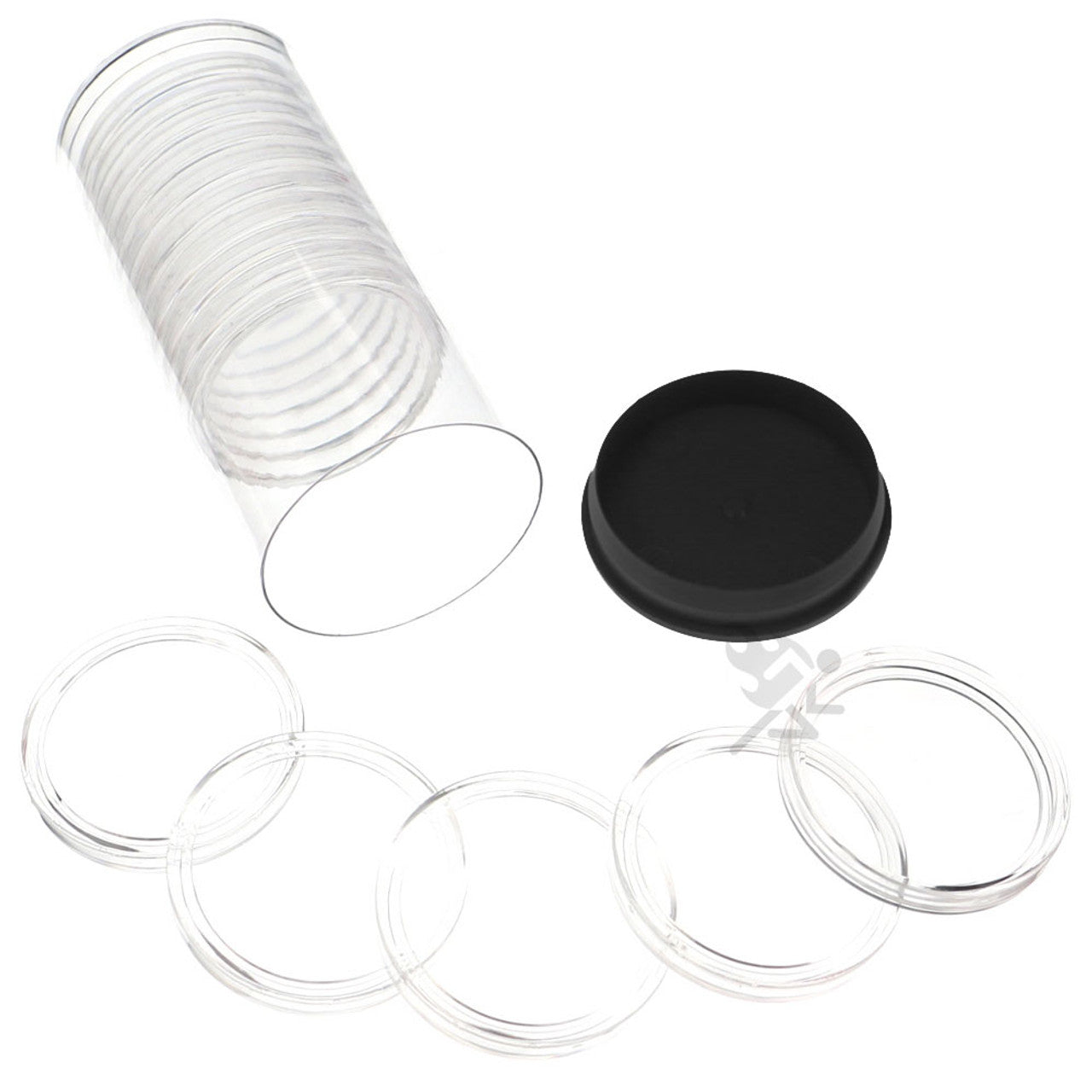Capsule Tube & 15 Direct Fit X1.75" Coin Holders for Military Challenge Coins