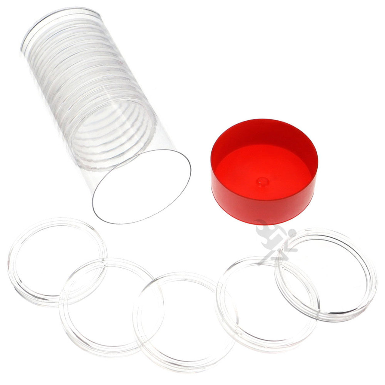 Capsule Tube & 15 Direct Fit X47.12 Coin Holders for 2oz Silver Rounds