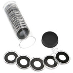Capsule Tube & 20 Ring Fit 14mm Coin Holders for 1/20oz Gold Maple Leaf