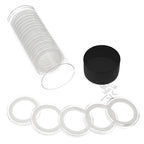 Capsule Tube & 20 Ring Fit 30mm Coin Holders for US Half Dollars