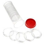 Capsule Tube & 20 Direct Fit 34mm Coin Holders for 1/2oz Silver Maple Leaf
