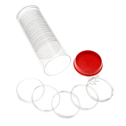 Capsule Tube & 20 Direct Fit 40.6mm Coin Holders for 1oz Silver Eagles
